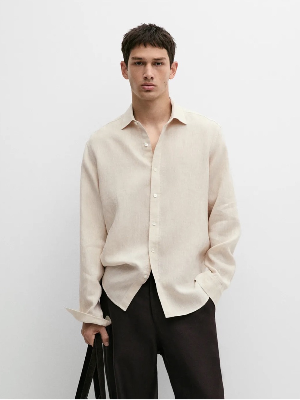 Massimo Dutti Men NWT REGULAR FIT 100% LINEN DELAVÉ SHIRT